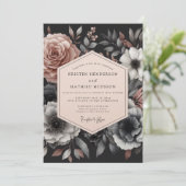 Asroos Sombere Flora Bruiloft Kaart (Staand voorkant)