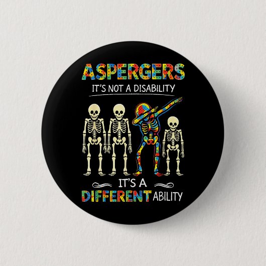 ASS Asperger is Niet een Beperking een Ander Ronde Button 5,7 Cm (Voorkant)