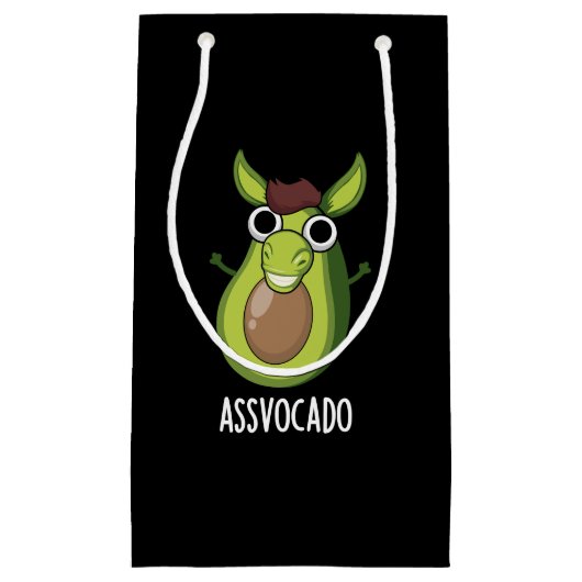 Ass-vocado Grappige Avocado Pun Donker BG Klein Cadeauzakje (Voorkant)