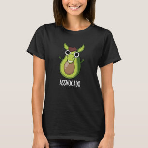 Ass-vocado Grappige Avocado Pun Donker BG T-shirt