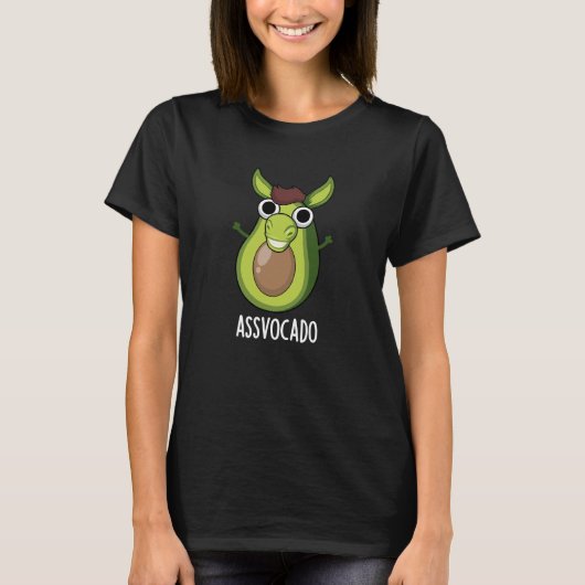 Ass-vocado Grappige Avocado Pun Donker BG T-shirt (Voorkant)