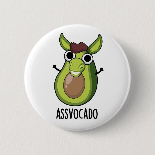Ass-vocado grappige avocado woordspeling ronde button 5,7 cm (Voorkant)
