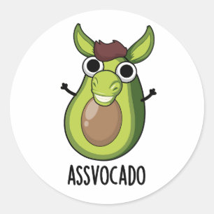 Ass-vocado grappige avocado woordspeling ronde sticker