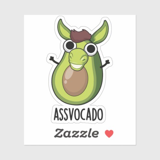 Ass-vocado grappige avocado woordspeling sticker (Vel)