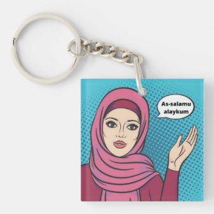 Assalamu Alaykum - Muslim Girl in Hijab  Sleutelhanger