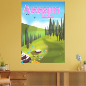 Assam India reisposter afdruk. Canvas Afdruk (Insitu (Woonkamer))