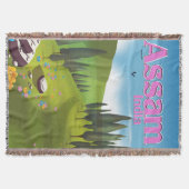 Assam India reisposter afdruk. Deken (Voorkant)