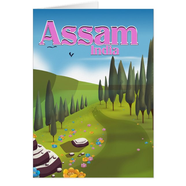 Assam India reisposterprint. (Voorkant)