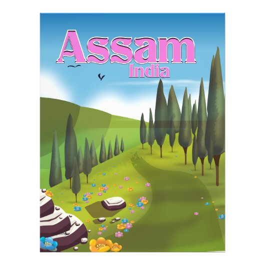Assam India reisposterprint. Foto Afdruk (Voorkant)