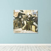 Assassering van 'Wild Bill' (W.B. Hickok) door Jac Canvas Afdruk (Insitu (Houten vloer))
