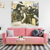 Assassering van 'Wild Bill' (W.B. Hickok) door Jac Canvas Afdruk (Insitu (Woonkamer))