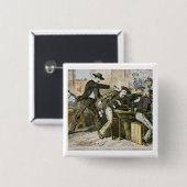 Assassering van "Wild Bill" (W.B. Hickok) van Jack Vierkante Button 5,1 Cm (Voorkant /achterkant)