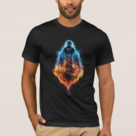 Assassin Neon Flames Mystery T-shirt (Voorkant)