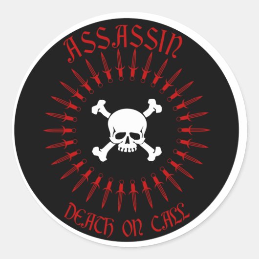 Assassin Ronde Sticker (Voorkant)