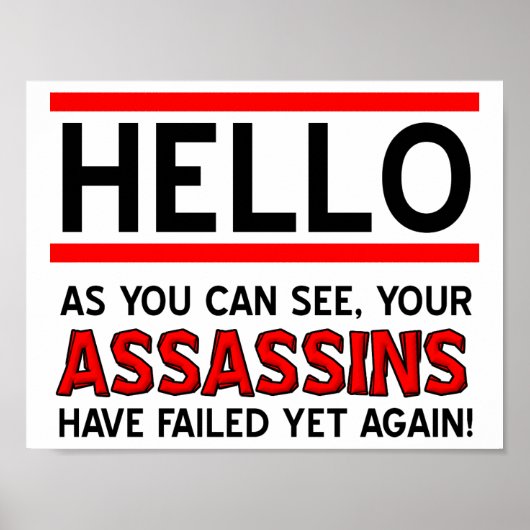 Assassins mislukt Funny Poster (Voorkant)