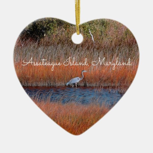 Assateague Heron Ornament (Voorkant)