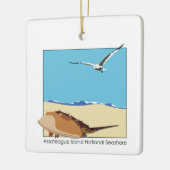 Assateague Island, MD Hoefijzer Crab Seagull Beach Keramisch Ornament (Links)