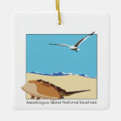 Assateague Island, MD Hoefijzer Crab Seagull Beach Keramisch Ornament (Voorkant)