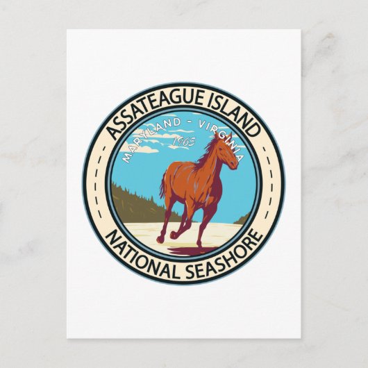 Assateague Island National Seashore Badge Briefkaart (Voorkant)