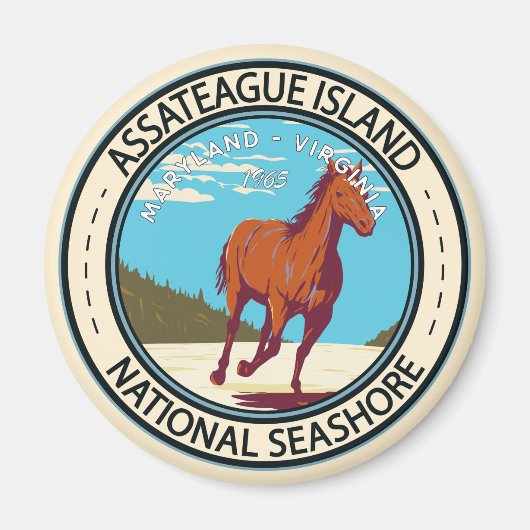 Assateague Island National Seashore Badge Magneet (Voorkant)