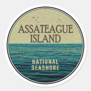 Assateague Island National Seashore Ocean Birds Ronde Sticker