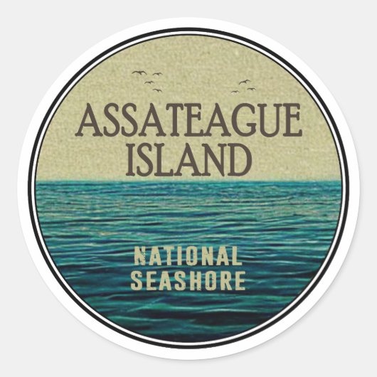 Assateague Island National Seashore Ocean Birds Ronde Sticker (Voorkant)