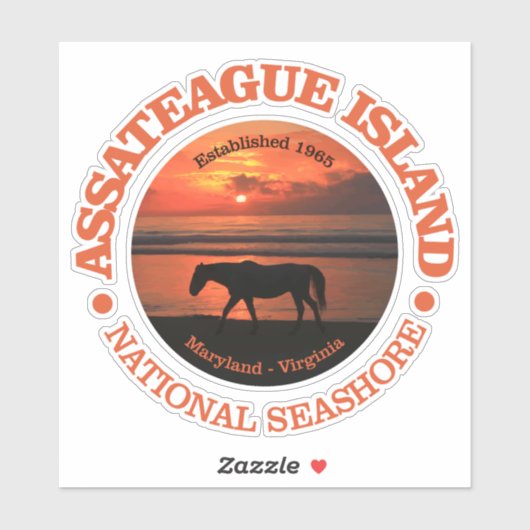Assateague Island National Seashore Sticker (Vel)