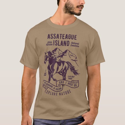 Assateague Island National Seashore Wild Horses T-shirt (Voorkant)