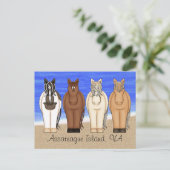 Assateague Island VA Chincoteague Ponies Briefkaar Briefkaart (Staand voorkant)