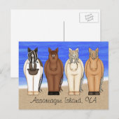 Assateague Island VA Chincoteague Ponies Briefkaar Briefkaart (Voorkant / Achterkant)
