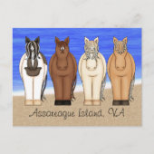 Assateague Island VA Chincoteague Ponies Briefkaar Briefkaart (Voorkant)