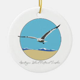 Assateague Island Zee Gull over het strand Keramisch Ornament