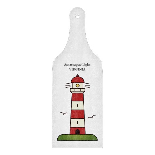 Assateague Licht Rood en wit gestreepte vuurtoren Snijplank (Voorkant)