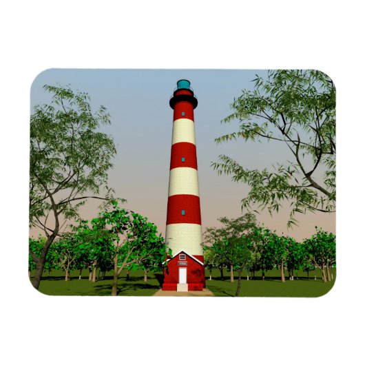 Assateague Lighthouse, Virginia Easterm Shore Magneet (Horizontaal)
