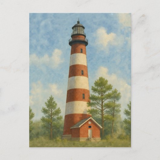 Assateague Lighthouse Watercolor Briefkaart (Voorkant)