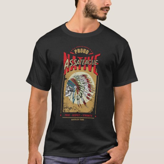 Assateague Native American Indian Warrior Tribe Pr T-shirt (Voorkant)