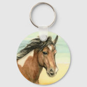 "Assateague Pony" Sleutelhanger Horse Art (Voorkant)