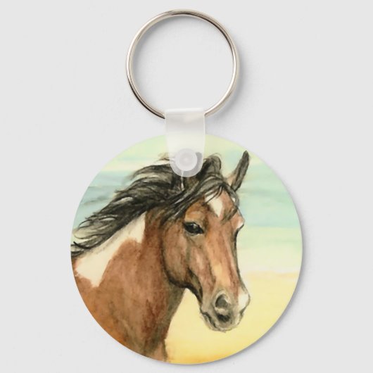 "Assateague Pony" Sleutelhanger Horse Art (Voorkant)
