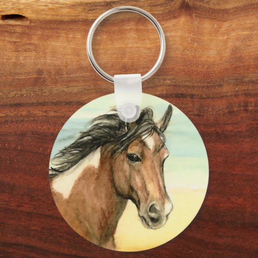 "Assateague Pony" Sleutelhanger Horse Art (Voorkant)