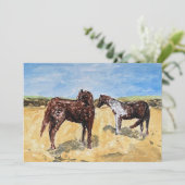 Assateague-pony's Feestdagenkaart (Staand voorkant)