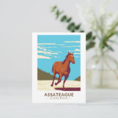 Assateague State Park Maryland Badge Briefkaart (Staand voorkant)