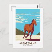Assateague State Park Maryland Badge Briefkaart (Voorkant / Achterkant)