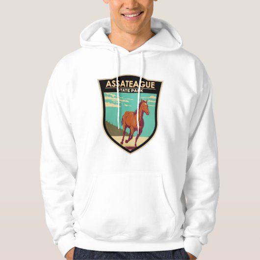 Assateague State Park Maryland Badge Hoodie (Voorkant)
