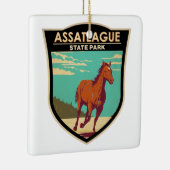 Assateague State Park Maryland Badge Keramisch Ornament (Rechts)