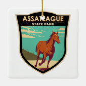 Assateague State Park Maryland Badge Keramisch Ornament (Achterkant)