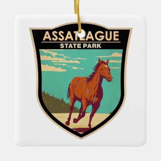 Assateague State Park Maryland Badge Keramisch Ornament (Voorkant)