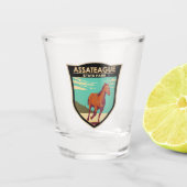 Assateague State Park Maryland Badge Shot Glas (Voorkant)