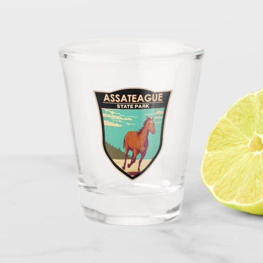 Assateague State Park Maryland Badge Shot Glas (Voorkant)