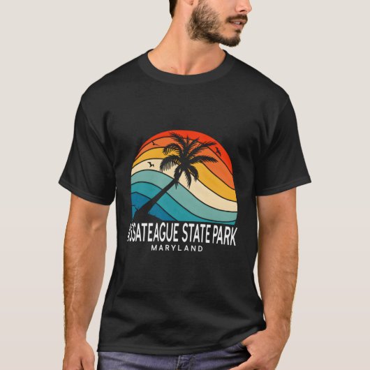 Assateague State Park Maryland Beach Palm Tree T-shirt (Voorkant)