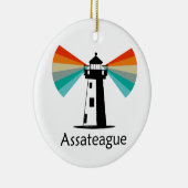 Assateague Virginia Lighthouse Rainbow Keramisch Ornament (Rechts)